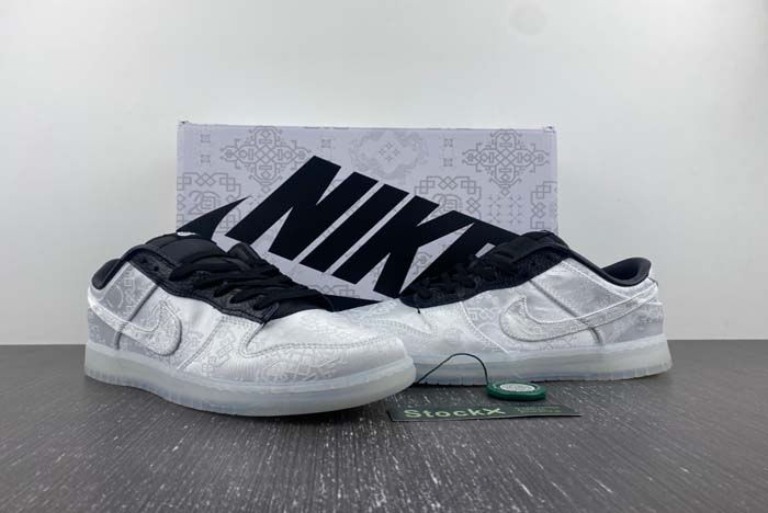 CLOT x fragment x Nike Dunk Low Colorway: White/Black FN0315-110
