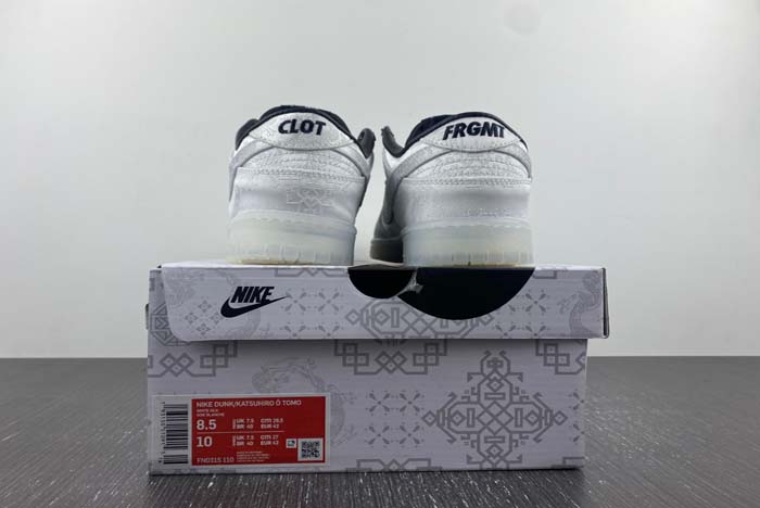 CLOT x fragment x Nike Dunk Low Colorway: White/Black FN0315-110