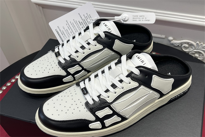 AMR -AB016 Skeleton Low-Skel top Sneakers White black(to be customized 5-7 days)
