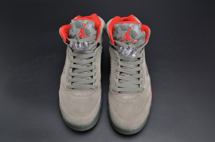Bape x Air Jordan 5 Trophy Room“Camo” university red mens 136027-051